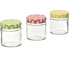 Tescoma 895112 - Einmachglas 200 ml, transparent/mit Buntem Deckel, 6 Stück