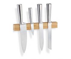 Relaxdays Magnetleiste Bambus, 30 cm, 4 Magnete, natürliche Maserung, Messerleiste für Küchmesser, Besteck, natur