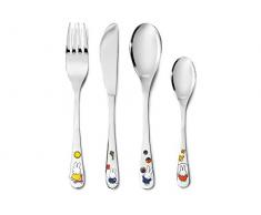 Zilverstad Kinderbesteck Miffy spielt, 4-teilig, Edelstahl, Silberfarben, 21.5 x 15.5 x 2.5 cm
