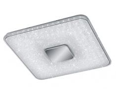 Trio Leuchten Akura 628890100 LED Deckenleuchte, Helligkeit und Lichtfarbe einstellbar, Nachtlicht Funktion, Acryl Kristall Effekt, 45 Watt