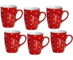 Ritzenhoff & Breker Kaffeebecher Set Pinto, 6 teilig, Rot, 320 ml