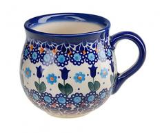 BCV Klassische handbemalte bunzlauer Keramik Becher groß, 500 ml, Barrel, dekore 525 (U-006, 500)