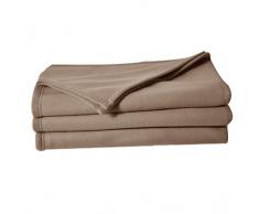 Poyet Motte poleco Fleecedecke Polyester Taupe, Polyester, Taupe, 240 x 220 cm