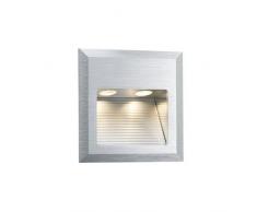 Paulmann 93753 Wandeinbauleuchte Special Line Quadro Einbaustrahler Alu gebürstet Wandspot 1er Set 1x2W 230V 350 mA 3VA Lampe inkl. Leuchtmittel AuÃenwandeinbauleuchte Aluminium Integriert, 2 W, Silber