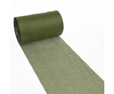 Deko AS GmbH Tischläufer Shabby Chic in Leinenoptik 20cm - olivgrün - 5m - 69-200-5-32