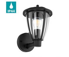 EGLO Außen-Wandlampe Comunero 2, 1 flammige Außenleuchte, Wandleuchte aus Aluguss und Kunststoff, Farbe: Schwarz, Fassung: E27, IP44