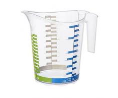 Rotho Domino Messbecher 2 l, Kunststoff (BPA-frei), transparent mit Skala, 2 Liter (22,1 x 15,4 x 19,3 cm)