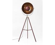 Kare Leuchte, Schirm: Stahl lackiert, Gestell: Holz: Gummibaum, braun, kupfer, 65 x 65 x 170 cm