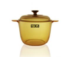Visions Kochtopf Versa aus Pyroceram-Glas 3,5 Liter mit Glas-Deckel, braun