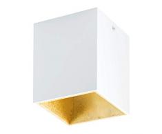 EGLO LED Deckenleuchte Polasso, 1 flammige Deckenlampe, Material: Aluminium, Kunststoff, Farbe: Weiß, gold, L: 10x10 cm