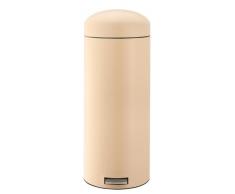 BRABANTIA 380280 Mülleimer Retro bin 30 L mit Pedal und Scharnier matt steel almond