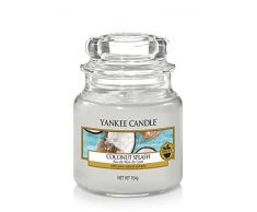 Yankee Candle Coconut Splash Glaskerze, weiß, 5,8 x 5,8 x 8,6 cm