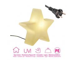 Moovere Weihnachtsstern, 40 cm, für den Innen- und Außenbereich geeignet Kabel, warmweißes Licht. LED-Lampe, 5 W, transparent