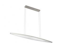 Evotec SKY LED Pendelleuchte oval / 2700-6500K / 41W / 4704 Lumen/Lichtsteuerung per Fernbedienung, Aluminium, 41 W, nickel gebürstet, Small