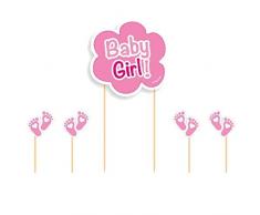 Folat 5-teiliges Cake Topper Set * Baby Girl * für Geburtstag und Pinkelpart