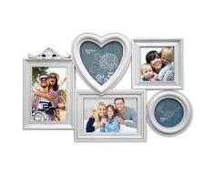 SchÃ¶ne Bildergalerie fÃ¼r 5 Fotos in 3D Optik in WeiÃ (P-1070) Herz Bilderrahmen
