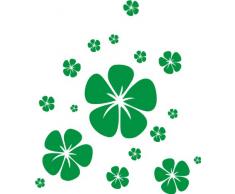 INDIGOS 4051095016724 Wandtattoo w191 Hibiskus, Retro 120 x 102 cm, grün