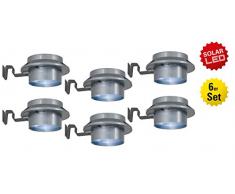 Näve Leuchten 6er-Set LED Dachrinnen-Leuchte d: 12 cm, Kunststoff, 1 W, Grau, 12 x 6 x 6 cm, 6 Einheiten