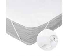 Deconovo Matratzenschoner Wasserdicht Atmungsaktive Matratzenauflage Matrazenschutzbezug 100% Baumwolle Molton 1er Set, Weiß, 160x200 cm