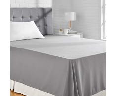 AmazonBasics Bettlaken, Mikrofaser, Dunkelgrau, 180 x 260 + 10 cm