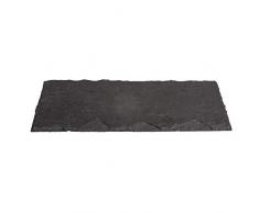 Rayher 46395000 Längliche Schieferplatte, zum Beschriften und Basteln, Naturstein Platte für Kerzen und festliche Tischdekoration, 11x30 cm