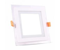 V-TAC 4746 18 W LED Panel Einbauleuchte Glas - viereckig - 3000 Kelvin warmweisses VT-1881G SQ