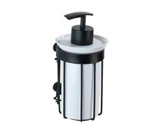 WENKO Seifenspender Classic Plus Black - Flüssigseifen-Spender mit hochwertigem Rostschutz Fassungsvermögen: 0.185 l, Stahl, 9 x 16.5 x 8 cm, Schwarz