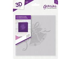 Gemini GEM-EF6-3D-HB Holly Glocken 3D Präge Ordner 15.2 x 15.2 cm, Plastic, Transparent, 6 x 6-Inch
