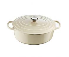 LE CREUSET 21178274814430 BRÄTER OVAL SIG 27 cm Creme, Gusseisen
