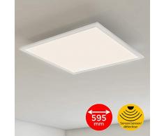 Briloner Leuchten LED Deckenleuchte-Panel mit Bewegungssensor, ultraflach, Deckenlampe 38W, 4.100 Lumen, Tageslicht Sensor, quadratisch, weiß, Kunststoff, 38 W, 59.5 x 59.5 cm (LxB)