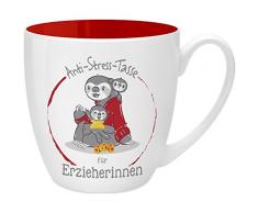 Gruss & Co 45489 Anti-Stress Tasse fÃ¼r Erzieherinnen, 45 cl, Geschenk, New Bone China, Rot, 9.5 cm