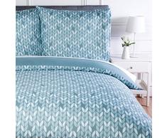 AmazonBasics - Bettwäsche-Set, Mikrofaser, 155 x 220 cm, Grau, Blätter