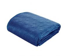 Eurofirany Bettüberwurf Velvet Samt Marineblau Tagesdecke Gesteppte Decke Überwurf Steppdecke Elegant Edel Glamour Schlafzimmer Wohnzimmer Gästezimmer Lounge, 200X220cm