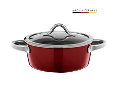Silit Vitaliano Rosso Kochtopf 22cm, Glasdeckel, Bratentopf 3,1l, Silargan Funktionskeramik, Topf Induktion, dunkelrot