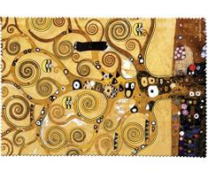 Fridolin Brillenputztuch Klimt-Lebensbaum, Stoff, Mehrfarbig, 18x12.5x1 cm