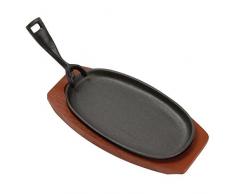 Olympia ovale Servierpfanne mit Holzuntersetzer 24 x 14cm