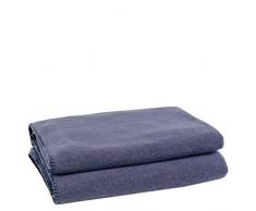 Soft-Fleece-Decke - Polarfleece-Decke mit Häkelstich - flauschige Kuscheldecke - 110x150 cm - 540 indigo - von zoeppritz since 1828