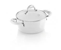 Bialetti J0WIC4N200 Ceramic OK Induktions-Kochtopf mit Glasdeckel, keramikbeschichtet ø 20 cm, weiß