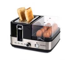 Progress® EK3132PVDE-GERMAN kompakter Toaster mit Eierkocher mit europäischem Stecker, Chrom/schwarz