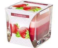 Viscio Trading 178338 Duftkerze im Glas, Rot/Wachs, 8 x 8 cm