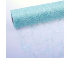 Sizoweb Tischband - 25 Meter Rolle + 100 Deko Herzen Gratis (20cm Breite, in Eisblau)