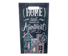 Rebecca Mobili Regenschirmständer Schirmständer Dunkelgrau MDF Canvas Home Sweet Apartment Vintage Wasserauffangschale - 40 x 24 x 24 cm (H x B x T) - Art. RE6148