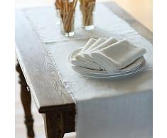 LinenMe, Tischläufer aus rustikal-weißem Leinen, einteilig, 45 x 250 cm 0272406