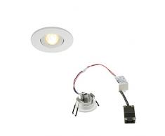 SLV LED Deckeneinbaustrahler NEW TRIA 45 I rund, single, CS, Clipfedern, weiß, Aluminium, IP44, Einbauleuchte, Deckenstrahler, Deckenleuchte, schwenkbare Deckeneinbauleuchte, Indoor