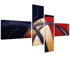 Visario Leinwandbild, rot beige schwarz blau grau