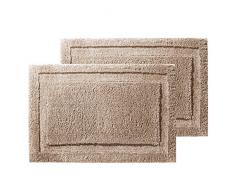 InterDesign Mikrofaser-Badematte, Duschvorleger für Master, Gästezimmer, Kinderzimmer, Eingangsbereich, 86,4 x 53,3 cm, Beige 2er-Set Set of 2 leinen