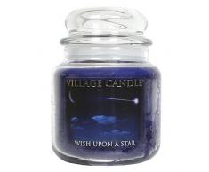 Village Candle Sternschnuppenwünsche Duftkerze im Glas, 454 g, blau, 10.2 x 10.1 cm