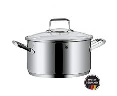 WMF Trend Kochtopf, hoch 20cm, Glasdeckel, Fleischtopf 3,3l, Cromargan Edelstahl poliert, Topf Induktion, unbeschichtet, backofengeeignet