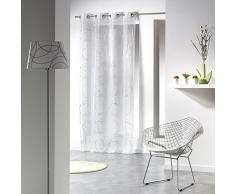 Douceur DIntÃ©rieur - 1623655, Gardine Mit Osen, 140 X 240 cm, Bully, Voile Bedruckt Silber, Weiss