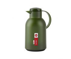 Emsa N4012100 Samba Isolierkanne (1,5 Liter, Quick Press Verschluss, 12h heiß und 24h kalt) Transluzent/Dunkelgrün
